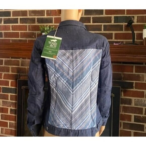 TOAD & Co Norma Women's Jean Jacket Blue Organic Cotton Stretch Button Up Sz XS - Picture 2 of 16
